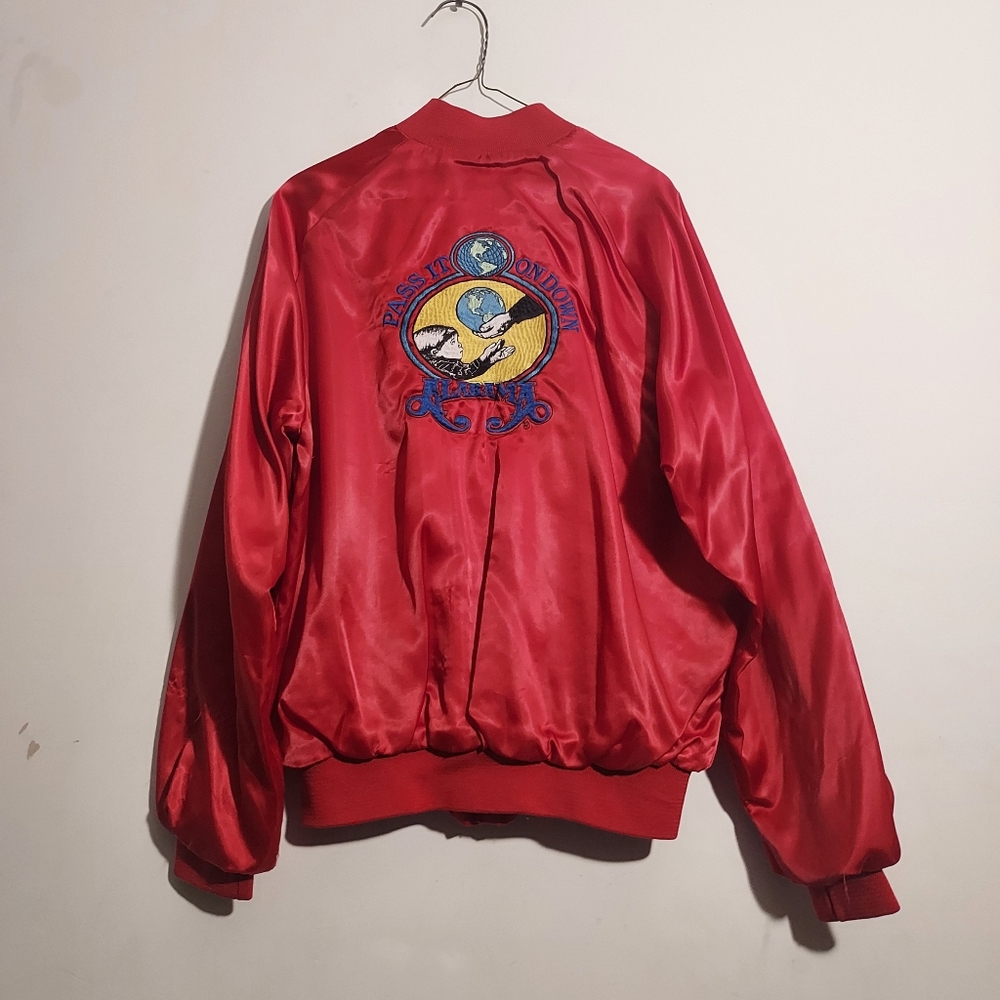 Men's 70's 80's "Pass it on down Alabama" league style bomber jacket